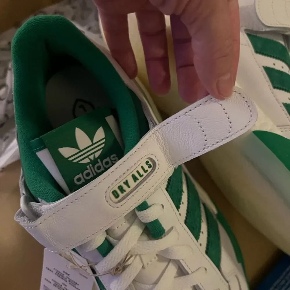 Adidas X Pharrell Forum Low Human Made Green & White Sneakers + Socks 2 Match